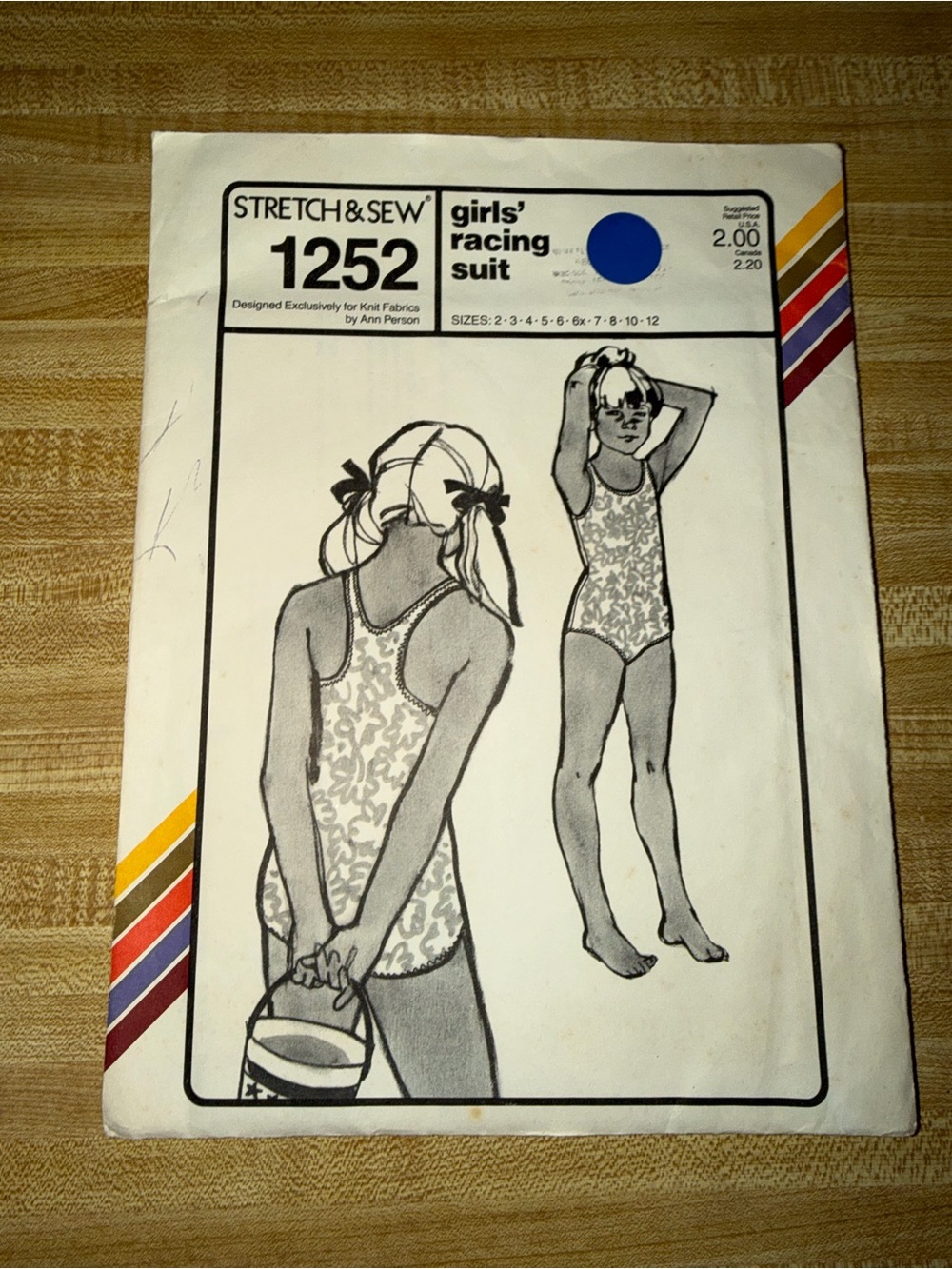 1979 Stretch & Sew 1252 Girls' Racing Suit Pattern - sewing crafting hobby